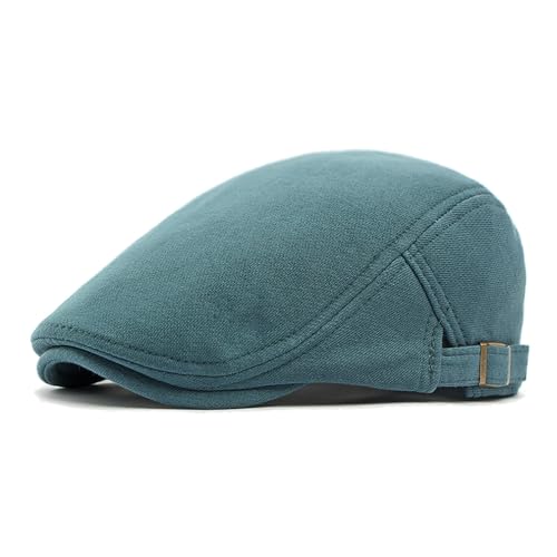 Quanhaigou Men's Cotton Flat Ivy Gatsby Newsboy Driving Hat Adjustable Irish Cabbie Ivy Driving Hunting Cap - color: Cotton Haze Blue