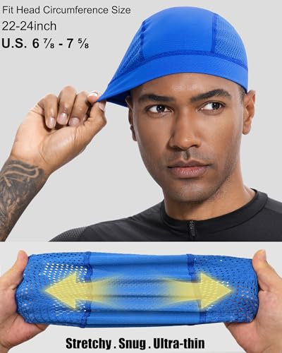 3PCS Cooling Breathable Skull Cap for Men Women Helmet Liner Caps - color: 3pcs(black+white+dark Blue)