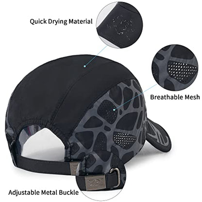 Running Hat Mesh Quick Dry Hat Baseball Cap for Women Men - color: Black