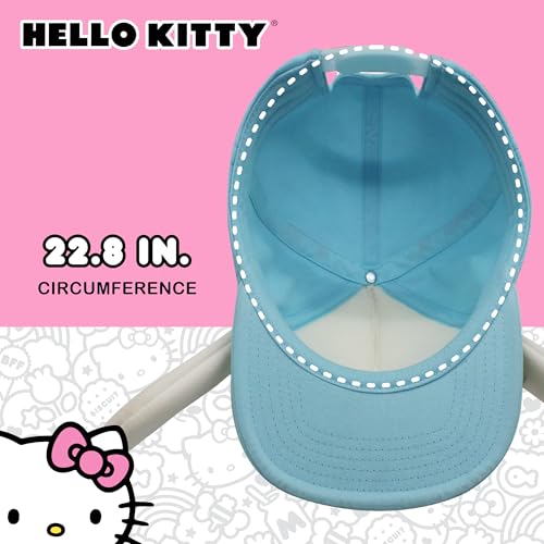 Hello Kitty Baseball Cap, Women's Snapback Hat with Flat Brim and 3D Ribbon and Ears - style: Cinnamoroll