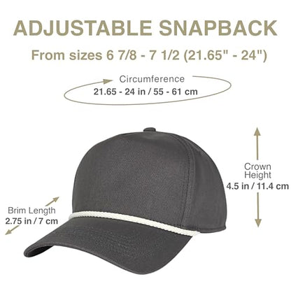E BY ELIDAN A-Frame Trucker Hat, 5-Panel Blank Snapback - color: Charcoal + White Rope
