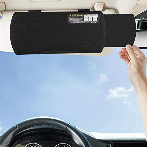 Anti-Glare Sun Visor Extender Sunshade UV Blocker Black 1 pc - color: black