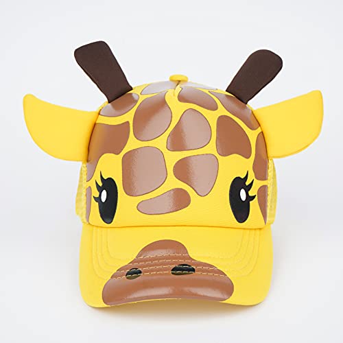 LANGZHEN Cotton Outdoor Toddler Girls Boys Plain Baseball Cap Baby Infant Structured Adjustable Hat for Kids Sun Hat - color: Giraffe, size: Medium