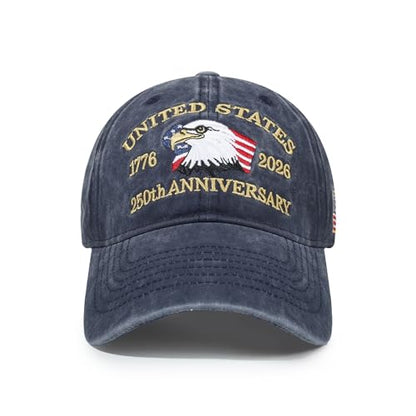 USA 250th Anniversary Baseball Cap Patriotic Embroidered American Hat - color: 1-navy