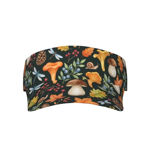 Visor Cap Funny Sun Hat for Women Men Teens for for Sports, Beach, Tennis, Golf, Running & Hiking - color: Mushroom 2