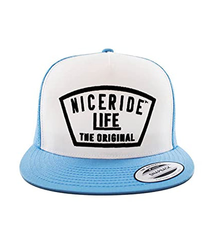Grinder Embroidered Classic Snapback Trucker Baseball Hat - color: Blue