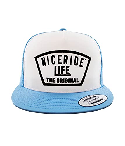 Grinder Embroidered Classic Snapback Trucker Baseball Hat - color: Blue