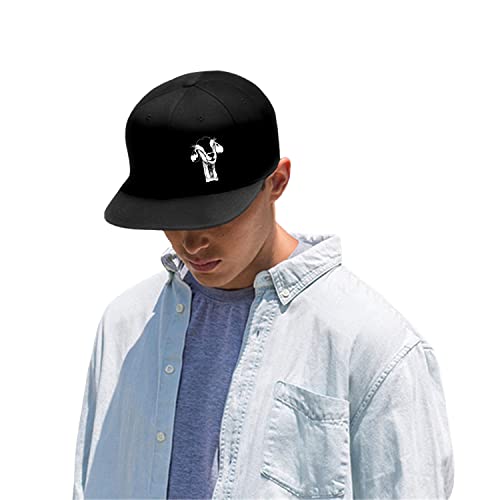 Horror Skull Hat Snapback Hat for Men Women Black Adjustable Classic Adult Baseball Cap Flat Bill Hip Hop Cap - color: Goat