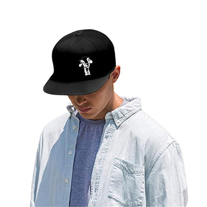Horror Skull Hat Snapback Hat for Men Women Black Adjustable Classic Adult Baseball Cap Flat Bill Hip Hop Cap - color: Goat