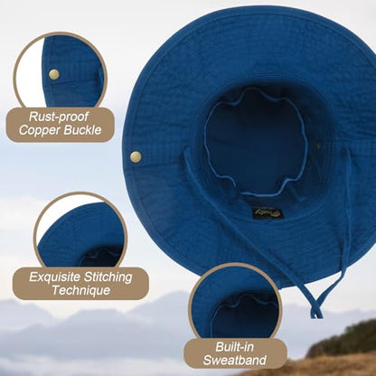 Bucket Hat UV Protection Sun Hat, Boonie Fishing Safari Hats for Outdoors - color: Klein Blue