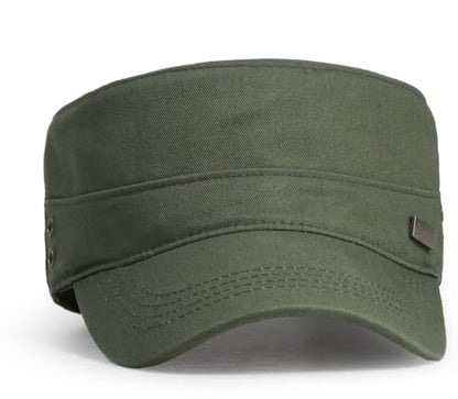 Unisex Basic Cadet Army Caps Everyday Military Style Hat - color: Army Green 2