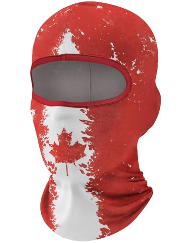 Fuinloth Balaclava Ski Mask, Motorcycle Summer Thin Cooling UV Protection - color: Canada Flag