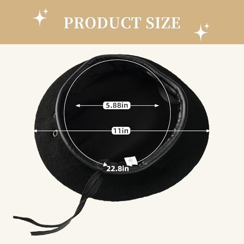 Wool Military Beret Hat Man Women,Adjustable Headband - color: Peace Blue