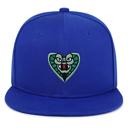 Snake Hip-Hop Snapback Hat Embroidered Baseball Cap Cobra - color: 07. Blue
