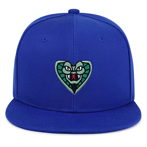 Snake Hip-Hop Snapback Hat Embroidered Baseball Cap Cobra - color: 07. Blue