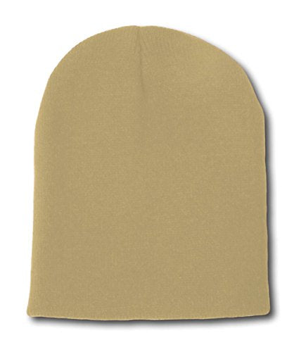 TOP HEADWEAR Cuffless Beanie for Men Women, Unisex Short Beanies Skull Cap - color: Khaki
