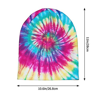 Gamepad Print Slouchy Beanie Skull Caps Chemo Hats Baggy Headwear for Men Women Jogging Cycling - color: Tie Dye Rainbow