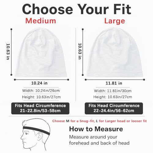 vidsel 100% Cotton Slouchy Beanie, Lightweight Summer Hats for Women Men - color: 1pc White, size: Medium
