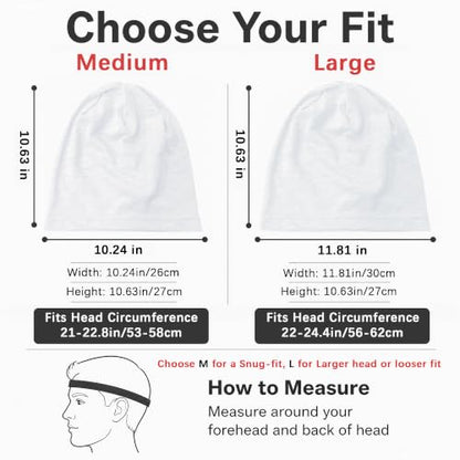 vidsel 100% Cotton Slouchy Beanie, Lightweight Summer Hats for Women Men - color: 1pc White, size: Medium