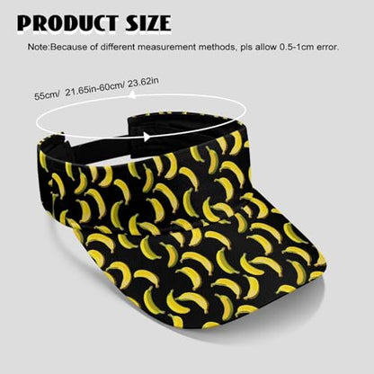 Cool Styles Sun Visor Hats 21.65~23.62 inches Adjustable Open-Top caps Quick-Dry Visor Cap - color: Bananas