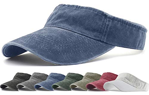 HH HOFNEN Sports Sun Visor Hats Cotton Adjustable Golf Caps for Men Women - color: #1a Navy