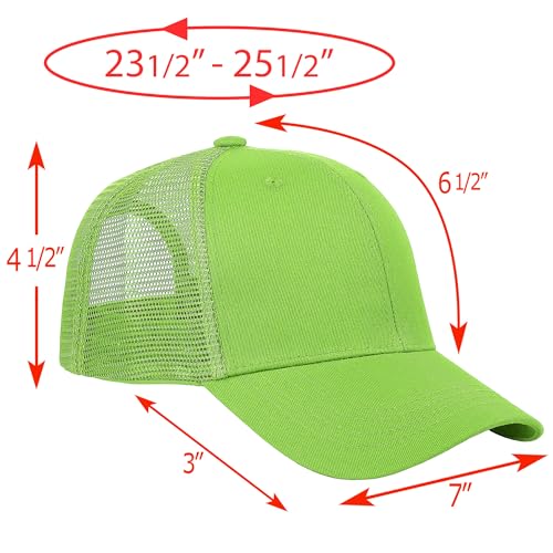 Falari Trucker Hat Baseball Cap Structured Plain Design 6 Panel, Adjustable Size - color: 1pk Light Green
