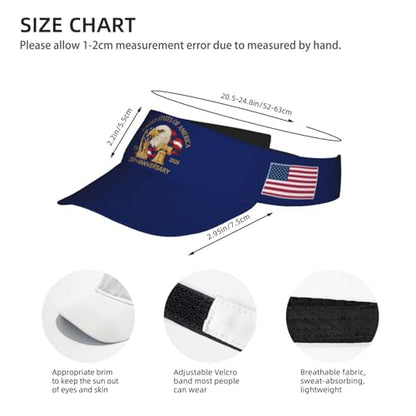 United States 250th Anniversary Hat America Patriotic Visor Caps for Women Men Adjustable Sun Hat - color: Usa 250th Anniversary 14