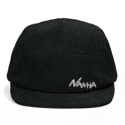 Clakllie Corduroy 5 Panel Hat Short Brim Baseball Cap Urban Street Flat Bill Hats Cooling Trucker Hats Snapback Fitted Cap - color: Cdus-sb25q92-black