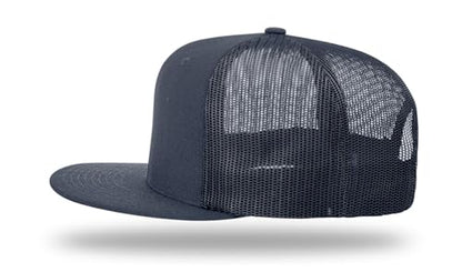 Richardson 511 Wool Blend Flatbill Trucker Snapback Adjustable Cap - color: Navy