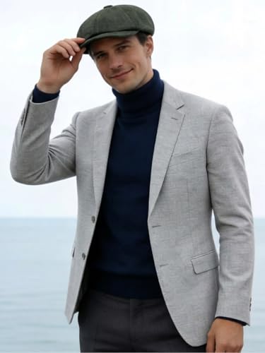 Senker Fashion 2 Pieces Newsboy Cap for Men - color: Black Green