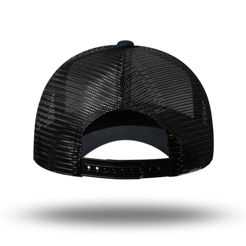 American Flag Trucker Hat - Snapback Hat, Baseball Cap for Men Women - Breathable Mesh Side, Adjustable Fit - for Casual Wear - color: Dark Gray/Black