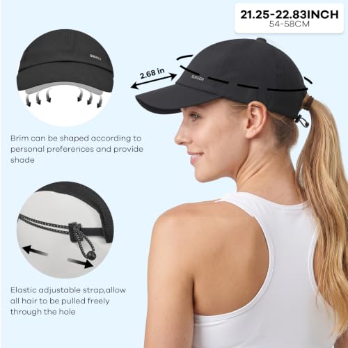 Sukeen Lightweight Running Hat for Women Sports Baseball Cap Unstructured - color: #2 Black