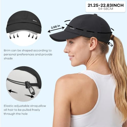 Sukeen Lightweight Running Hat for Women Sports Baseball Cap Unstructured - color: #2 Black
