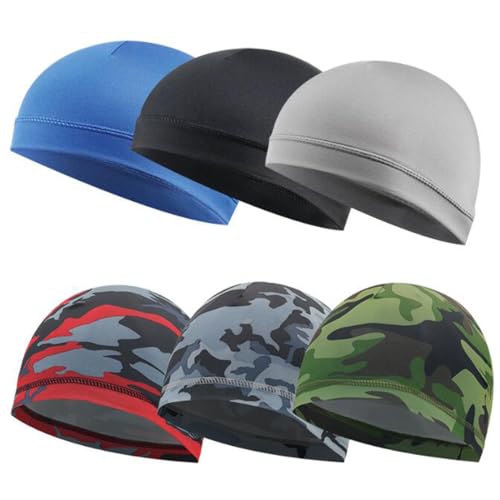 Helmet Skull Caps Sport Cycling Sweat Wicking Helmet Liner Quick Dry Running Hat for Men and Women - color: Checkered Royal Blue