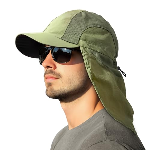 Mens Sun Hat with Breathable Mesh Sun Hats for Men Fishing Hat - color: Green