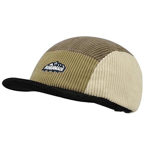 Croogo Short Brim Hat Vintage Corduroy 5 Panel Hat for Men Hip Hop Style - color: Dotb2-green, size: One Size