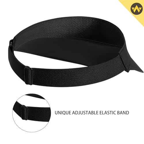 WANDER Running Sun Visor Hat Wide Brim UPF 50+ Mesh Cap for Women - color: Black