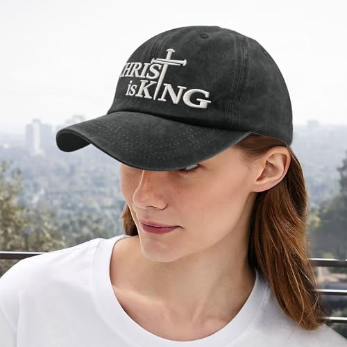 Man of God Husband Dad Embroidered Hat Camping Caps for Women - color: Christ is King 7