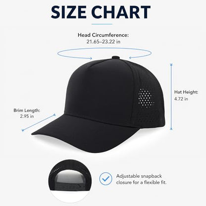 5 Panel Baseball Cap Quick Dry Mesh Snapback Hat for Women Men - color: Black*4