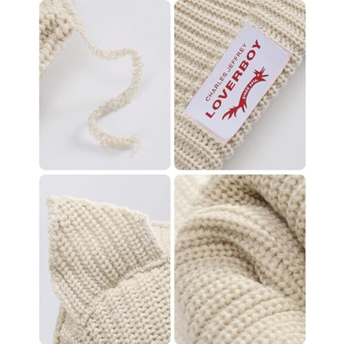 Womens Beanie Hat Winter Cuffed Knit Hats with Cat Ears Thick Warm Y2k Skull Caps Mens Ski Hat - color: Black-ear
