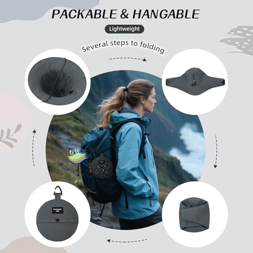 Durio Waterproof Bucket Hats for Woman UPF 50+ Sun Hat - color: Gray