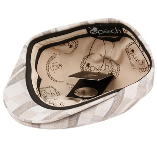 Men’s Cotton Flat Ivy Cap Lightweight Breathable Driving Hat Classic Golf Cabbie Newsboy Style Cap - color: Gray Plaid-iv4022, size: Small-Medium