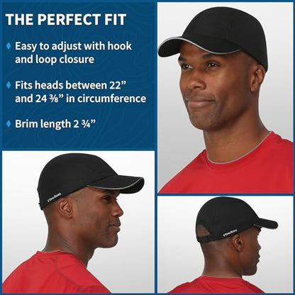 TrailHeads Men's Race Day Running Hat, Quick Dry, Moisture Wicking - color: Black
