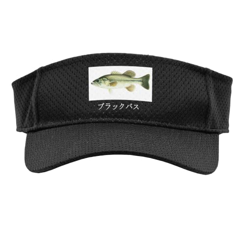 Outdoor Fishing Black Bass in Japanese Largemouth Bass Sport Sun Visor - color: Black
