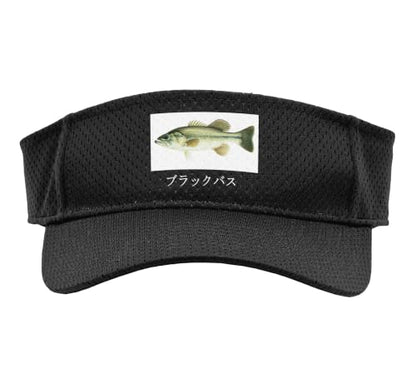 Outdoor Fishing Black Bass in Japanese Largemouth Bass Sport Sun Visor - color: Black