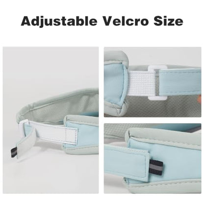 Sun Visor Caps Foldable Brim Adjustable Visor Hats for Women Men - color: Lightblue