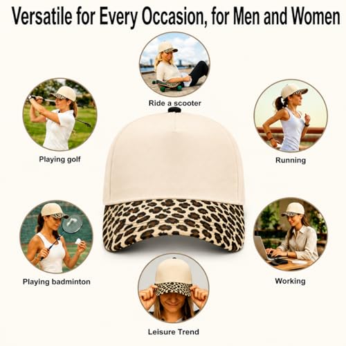 Embroidered Trucker hat for Women Men Baseball Hat Adjustable Unisex Cotton for Soccer Supporters - color: C-leopard Print