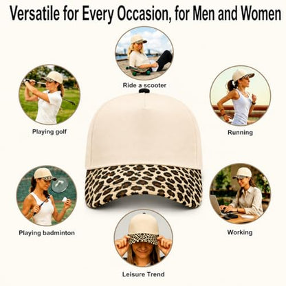 Embroidered Trucker hat for Women Men Baseball Hat Adjustable Unisex Cotton for Soccer Supporters - color: C-leopard Print