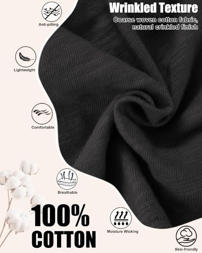 100% Cotton Summer Beanie for Men Women, Thin Soft Slouchy Beanies - color: 1pcs-black, size: Large
