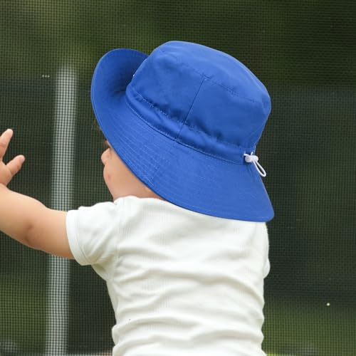 Baby Toddler Sun Hat,Kids Summer UPF 50+ Foldable Beach Bucket Hat for Boys Girls Children - color: Blue, size: 2-4T